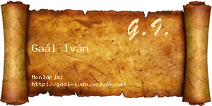 Gaál Iván névjegykártya